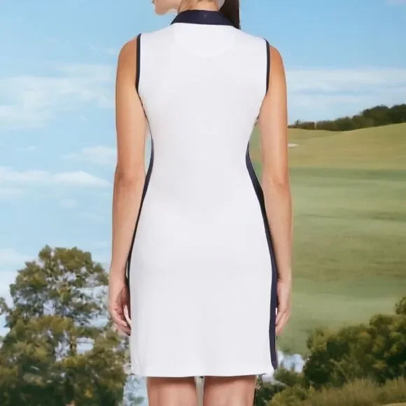 CALLAWAY NWT WOMENS GOLF ABSTRACT GRADIENT PRINT COLOR BLOCK DRESS LARGE ACTIVE - Picture 3 of 11